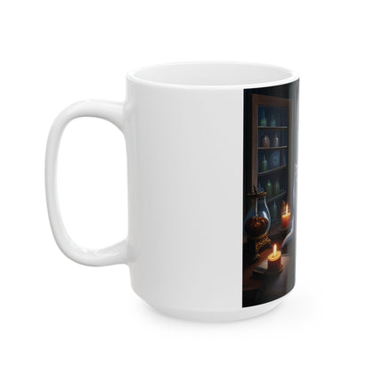 Cat Lovers Ceramic Mug – Cozy Night Vibes – 15oz