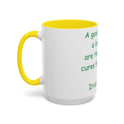 Irish Proverb Mug – “Laugh & Sleep” – 15oz Ceramic Drinkware