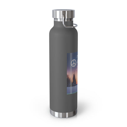 22oz Copper Vacuum Insulated Bottle – "All I Want for Christmas Is Peace"