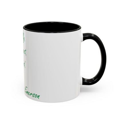 Inspirational Accent Mug – Emerson Quote: Be Silly, Honest, Kind, 11oz
