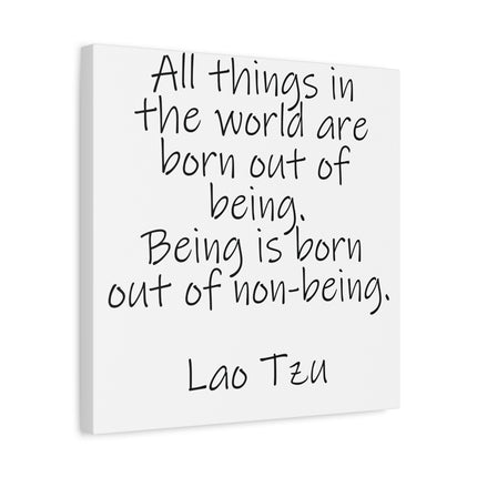 Lao Tzu Quote Canvas Wall Art — Minimalist Inspirational Matte Stretched Canvas