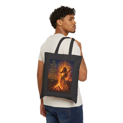 Spiritual Bonfire Tote Bag - Inspirational Canvas Tote