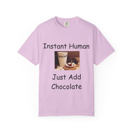 Unisex Chocolate Lover T-shirt - 'Instant Human, Just Add Chocolate'