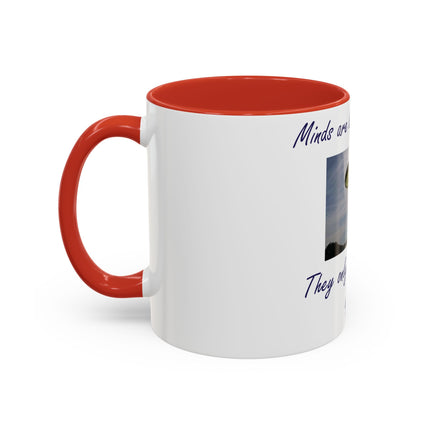 Parachute Quote Accent Mug – 11oz Ceramic Cup for Open Minds