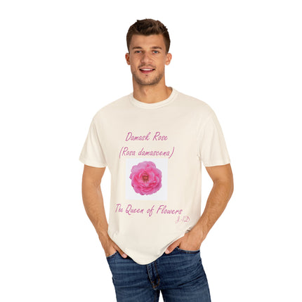 Damask Rose Unisex T-shirt - The Queen of Flowers Design