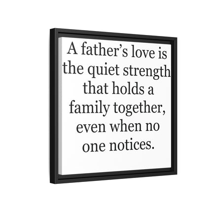Framed Canvas Wall Art – "A Father's Love" Quote Print