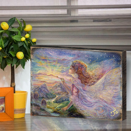Aurora Fantasy Wooden Wall Art by Josephine Wall - Fantasy Decor - 852113B-JW-4
