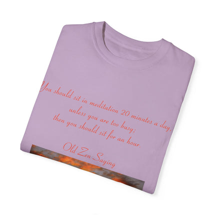 Meditation Quote Tee – Unisex Garment-Dyed Shirt for Mindfulness