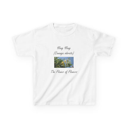 Ylang Ylang Kids Cotton Tee – “Flower of Flowers” Graphic Shirt