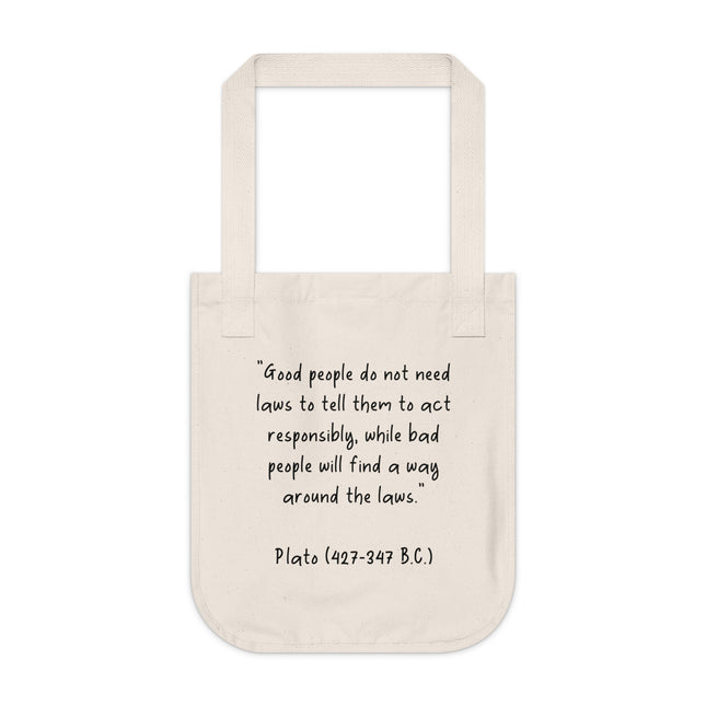 Plato Quote Tote – Organic Canvas Bag for Thoughtful Living