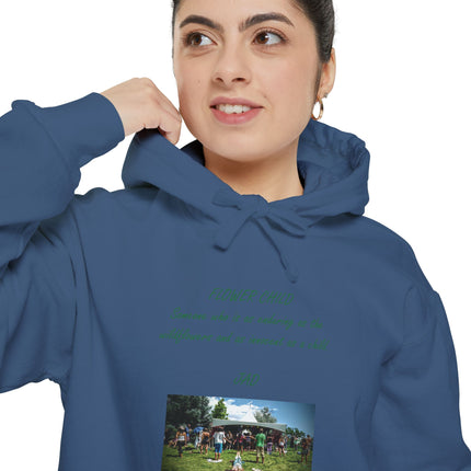 Flower Child Hoodie — 1960s Festival Wildflower Photo Design