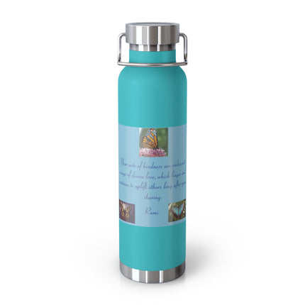 Inspirational Copper Vacuum Insulated Bottle - 22oz Rumi Quote