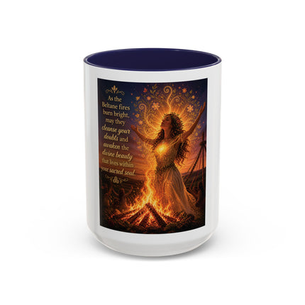 Mug — Pagan Bonfire Coffee Mug with Inspirational Beltane Quote