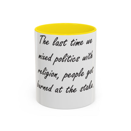 Politics & Religion Accent Mug – 11oz – Bold Conversation Starter