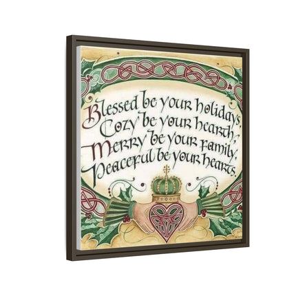 Framed Holiday Blessing Matte Canvas — "Blessed be your holidays" Celtic Wall Art