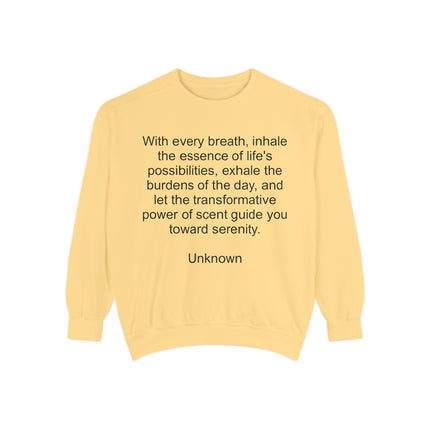 Breath & Serenity Sweatshirt — Inspirational Quote Crewneck