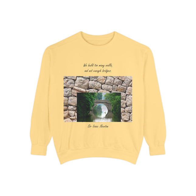 Newton Quote Sweatshirt – Garment-Dyed Unisex Pullover for Reflection