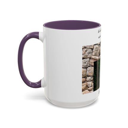 Newton Quote Accent Mug – 15oz Ceramic Cup with Stone Design