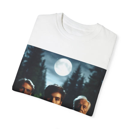 Retro Moonlit Night T-Shirt - Unisex Garment-Dyed Tee for Nature Lovers