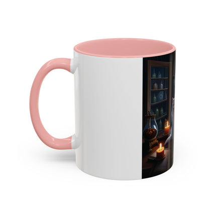 Cozy Cat Accent Mug – 11oz – Candlelight & Moonlight for Book Lovers