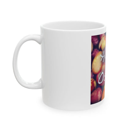 Ostara Floral Mug — "Happy Ostara" Easter Spring Celebration Ceramic Mug (11oz, 15oz)