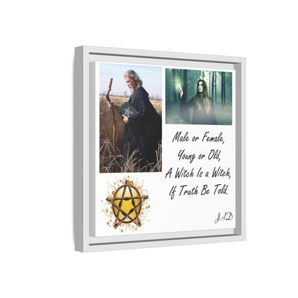 Witch Quote Framed Canvas Print — "A Witch is a Witch" Decor