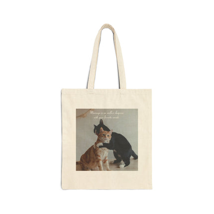 Cat Hug "An Endless Sleepover With Your Favorite Weirdo" Tote Bag