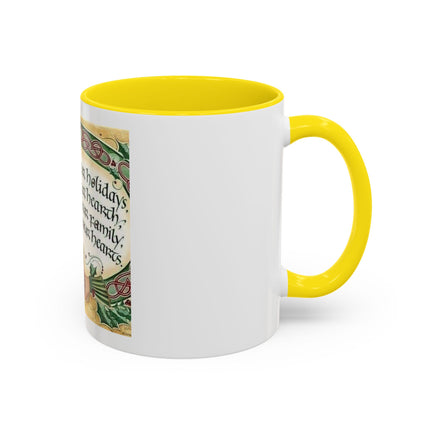 Blessed Be Your Holidays Coffee Mug — Holiday Celtic Greeting Accent Mug (11/15oz)