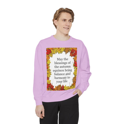 Autumn Equinox Blessings Sweatshirt – Fall Leaves Harmony Crewneck