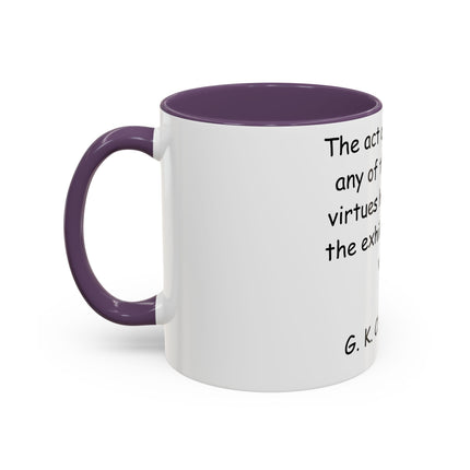 Defend Virtue Mug – 11oz Accent Ceramic | G.K. Chesterton Quote