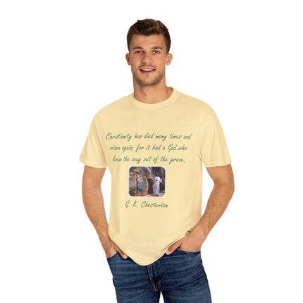 Chesterton Quote T-Shirt – Resurrection Design – Unisex Tee