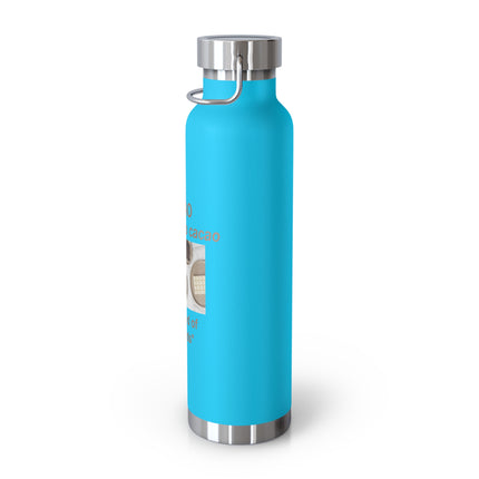 Cacao Copper Vacuum Bottle 22oz – Insulated Travel Bottle with ‘Cacao: The Food of the Gods’ Design