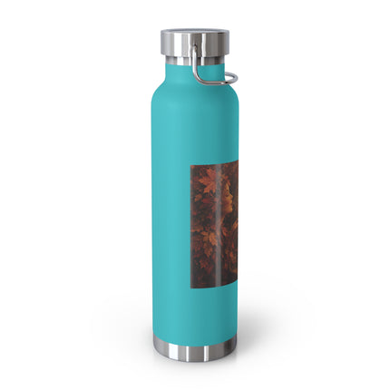 22oz Copper Vacuum Bottle — Autumn Leaves Cider Design