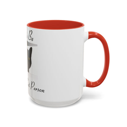 Proud Cat Person Accent Mug – 15oz Ceramic Gift for Cat Lovers