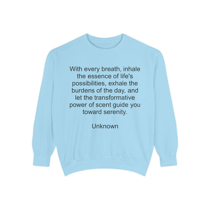 Breath & Serenity Sweatshirt — Inspirational Quote Crewneck