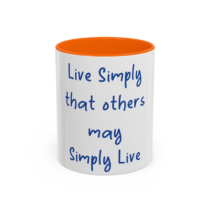Live Simply Accent Mug – 11oz Ceramic Cup for Mindful Mornings