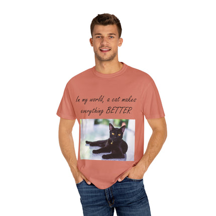In My World Cat T-Shirt – Unisex Garment-Dyed Tee for Cat Lovers