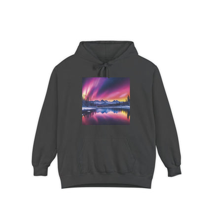 Aurora Mountain Hoodie — Northern Lights Scenic Pullover