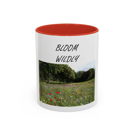 Bloom Wildly Floral Accent Coffee Mug — Inspirational Garden Photo 11/15oz