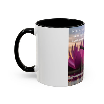 Ageless Hippie Soul Mug | 11oz Accent Cup with Lotus & Uplifting Quote