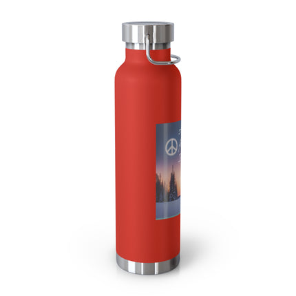22oz Copper Vacuum Insulated Bottle – "All I Want for Christmas Is Peace"
