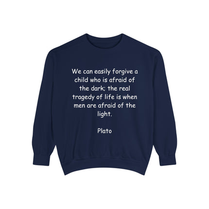 Plato Quote Sweatshirt — "We can easily forgive a child..." Classic Philosophy Crewneck