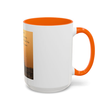 Shipwreck Sunset Coffee Mug — "Be Careful Who You Let On Your Ship" Inspirational Accent Mug