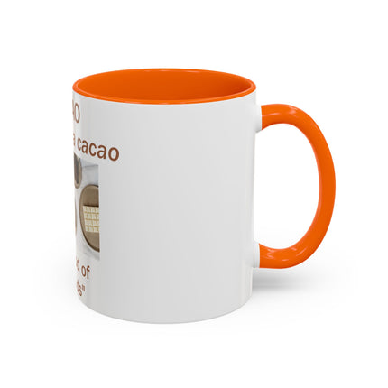Cacao Accent Mug – "Food of the Gods", 11oz Ceramic
