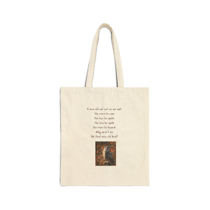 Canvas Tote Bag — Inspirational Poem & Vintage Art Eco Shopper