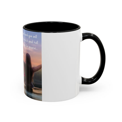 Ageless Hippie Soul Mug | 11oz Accent Cup with Lotus & Uplifting Quote