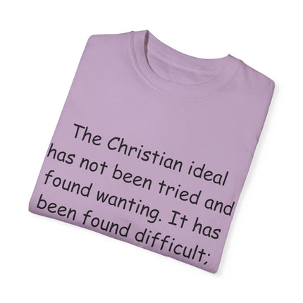Inspirational Quote T-Shirt - Chesterton on the Christian Ideal