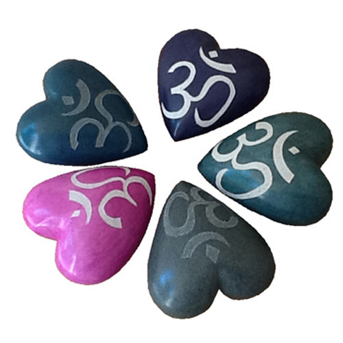 Soapstone Heart w/ Etched Om Symbol-5