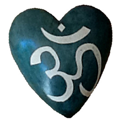 Soapstone Heart w/ Etched Om Symbol-0