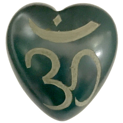 Soapstone Heart w/ Etched Om Symbol-1